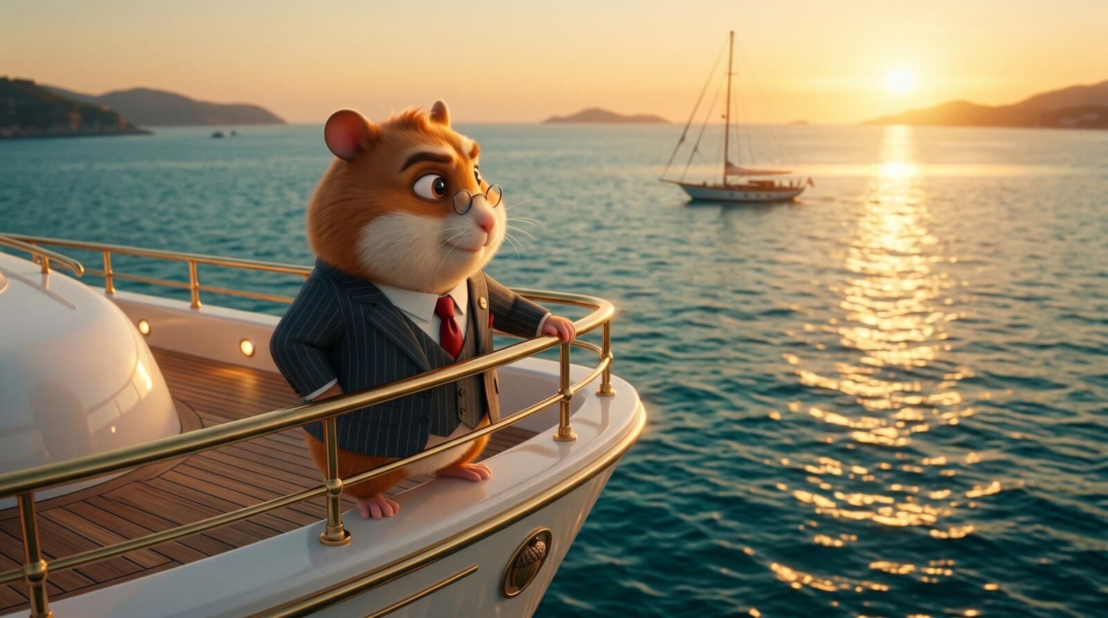 He bought the yacht in cash.